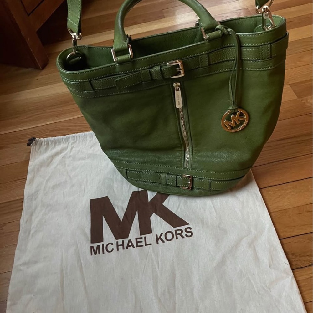Michael Kors Olive Green Shoulder Bag